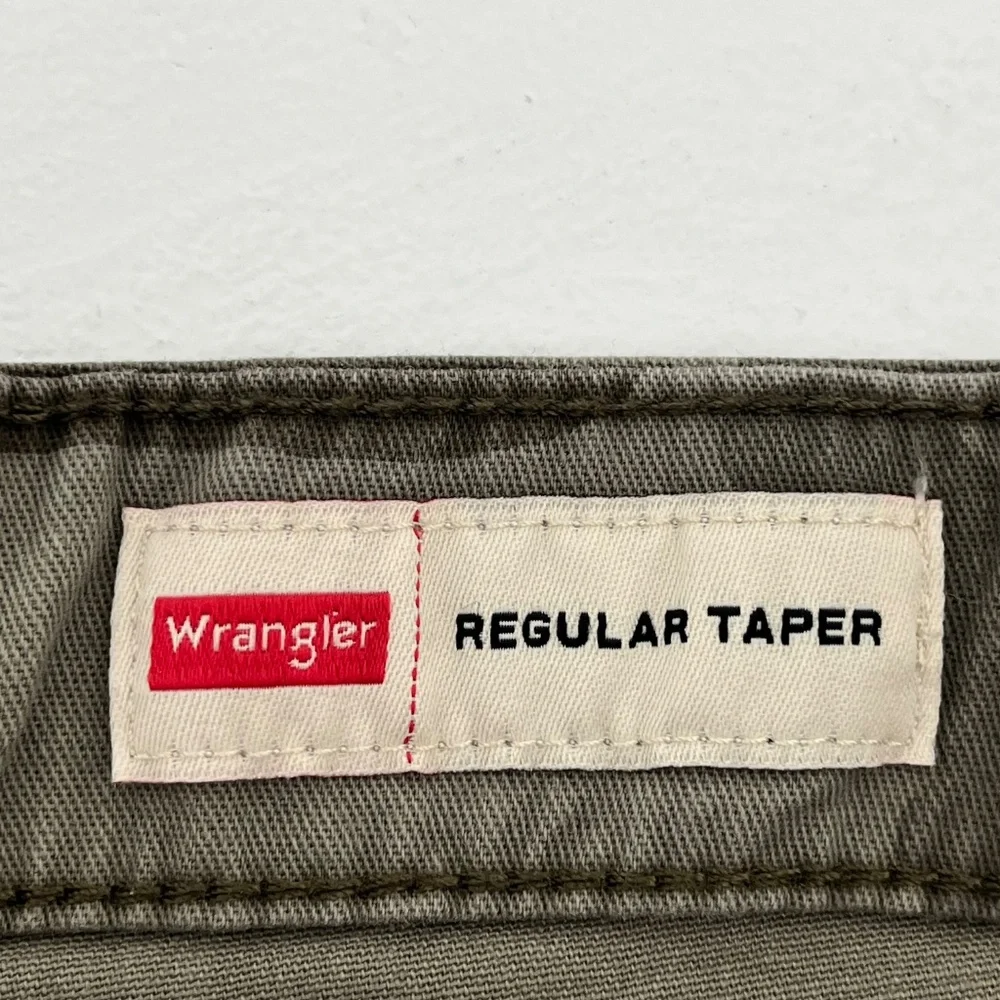 Wrangler Mens 38x30 Regular Taper Cargo Pants Green‎ Camouflage Army Flat Front